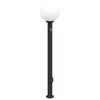 vidaXL Lumin&aacute;ria de poste com sensor e tomada, 120 cm, preta, IP44