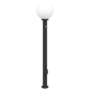 vidaXL Lumin&aacute;ria de poste com sensor e tomada, 120 cm, preta, IP44