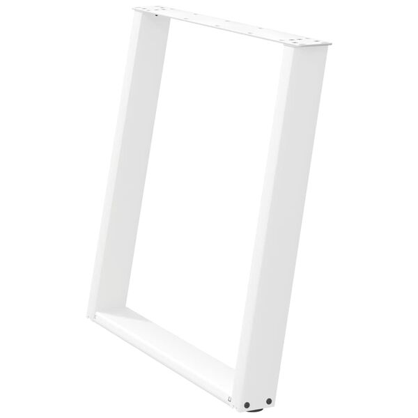 vidaXL P&eacute;s de mesa de jantar em forma de U, 2 pe&ccedil;as, branco, 80x (72-73) cm, a&ccedil;o