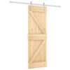 vidaXL Porta Deslizante Natural e Branco 70 x 210 cm