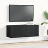 vidaXL Gabinete para TV 2 pcs Carvalho Preto 80 x 30 x 30 cm
