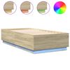 vidaXL Estrutura cama c/ luzes LED derivados madeira carvalho sonoma