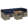 vidaXL Conjunto de Sof&aacute; de Jardim 8 unid. Cinza e Azul Marinho vime PE