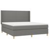 vidaXL Cama box spring c/ colch&atilde;o e LED 180x200 cm tecido cinza-escuro