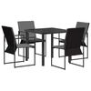 vidaXL Conjunto de Jantar para Jardim 5 pcs Preto e Anthracite