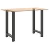 vidaXL P&eacute;s para mesa de bar antracite 2 pe&ccedil;as 60x(90-91) cm a&ccedil;o