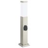 vidaXL Lumin&aacute;ria de poste com tomada, 50 cm, a&ccedil;o inoxid&aacute;vel, IP44