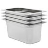 vidaXL Recipientes gastronorm 4 pcs GN 1/3 150 mm a&ccedil;o inoxid&aacute;vel