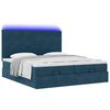 vidaXL Cama otomana com colch&otilde;es/LEDs 200x200 cm veludo azul-escuro
