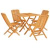 vidaXL 5 pcs conjunto de jantar p/ jardim madeira de teca maci&ccedil;a