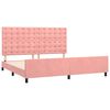 vidaXL Estrutura de cama c/ cabeceira 200x200 cm veludo rosa