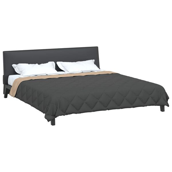 vidaXL Edredom de Ver&atilde;o Simples Antracite e Taupe 220 x 240 cm