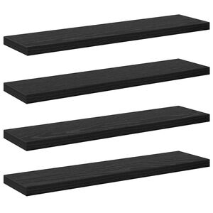 vidaXL Estante de Prateleira 4 pcs Preto 40 x 10 x 1,5 cm