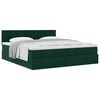 vidaXL Estrutura de cama otomana com colch&atilde;o 200x200 cm verde escuro