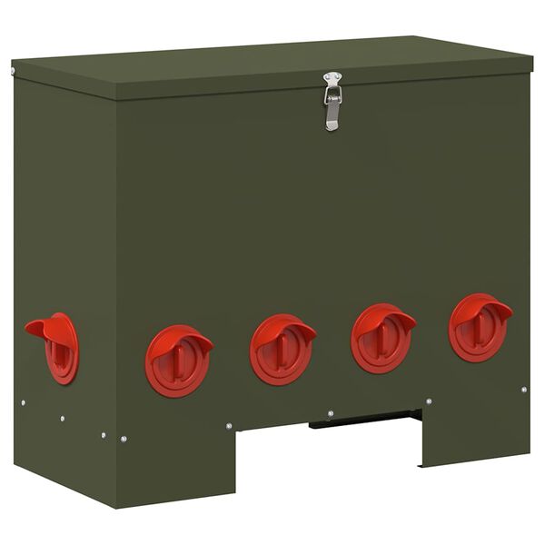vidaXL Comedouro para galinha Verde Oliva 60,5 x 29 x 51 cm