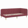 vidaXL Estrutura de Cama de Canto Vinho Vermelho 90 x 190 cm tecido