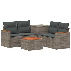 vidaXL Conjunto de Sof&aacute;s 6 unid. Cinza e Cinza Escuro