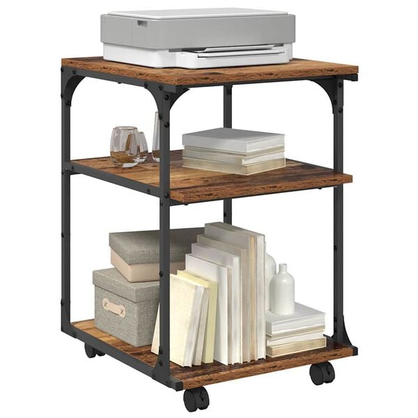 vidaXL Suporte para Impressora Madeira Antiga 43 x 48 x 64 cm