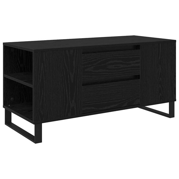 vidaXL Mesa de centro Carvalho Preto 102 x 44,5 x 50 cm