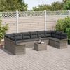 vidaXL Conjunto de Sof&aacute; de Jardim 11 pcs Cinzeto Rattan Sint&eacute;tico