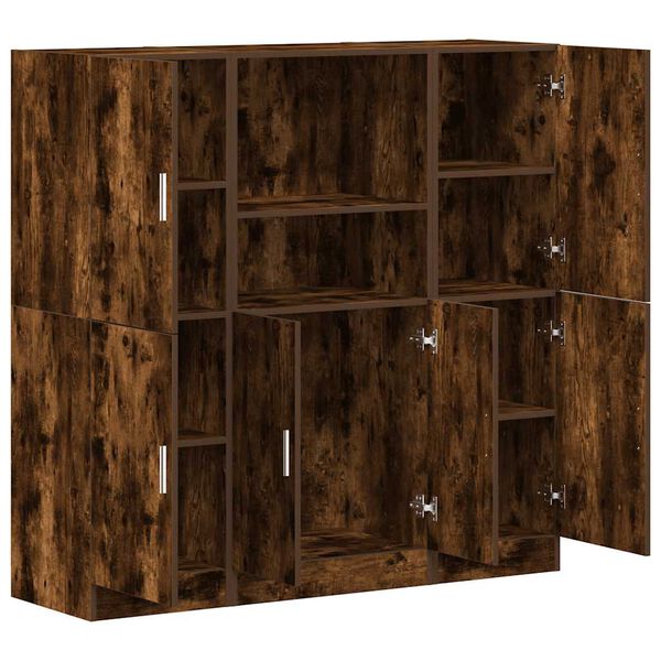 vidaXL 3pcs arm&aacute;rio de cozinha conjunto deriv. madeira carvalho fumado