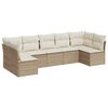 vidaXL 7 pcs conjunto de sof&aacute;s p/ jardim com almofad&otilde;es vime PE bege