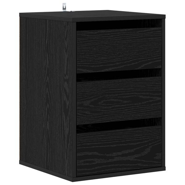 vidaXL Gabinete de Gavetas com gaveta Carvalho Preto 41 x 40 x 58 cm