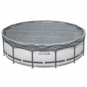 Bestway Capa para Piscina &Oslash;4,57 m Redondo Poli&eacute;ster Cinzento