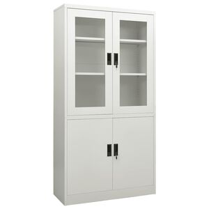 vidaXL Arm&aacute;rio de escrit&oacute;rio 90x40x180 cm a&ccedil;o cinzento-claro