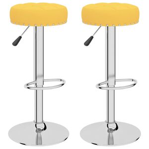 vidaXL Bancos de bar 2 pcs tecido amarelo mostarda