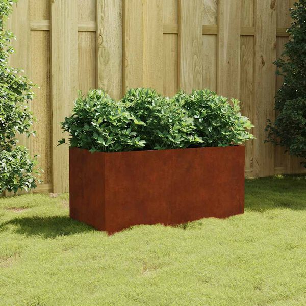 vidaXL Vaso/floreira 80x40x40 cm a&ccedil;o corten