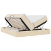 vidaXL Cama com arruma&ccedil;&atilde;o e colch&atilde;o Creme 180 x 200 cm Poli&eacute;ster