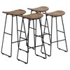 vidaXL Cadeiras de bar 4 pcs teca recuperada