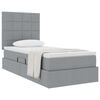 vidaXL Cama com arruma&ccedil;&atilde;o e colch&atilde;o Cinzento-claro 90 x 190 cm