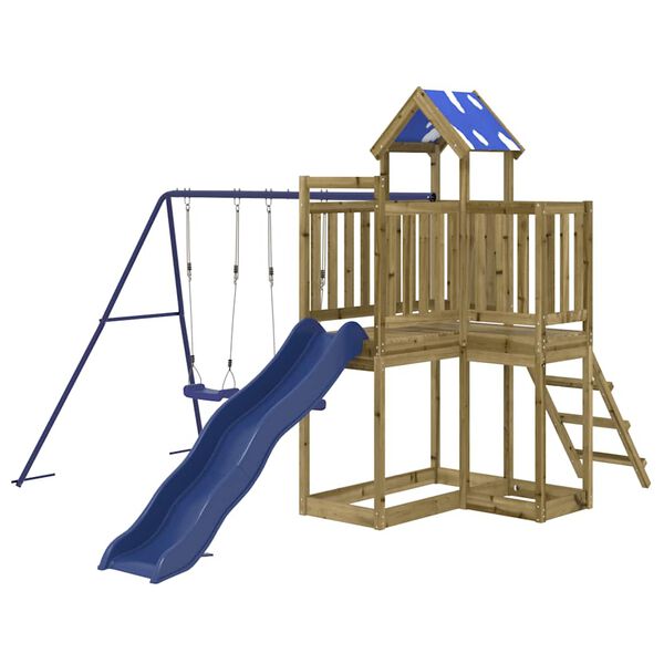 vidaXL Conjunto de brincar para exterior madeira de pinho impregnada