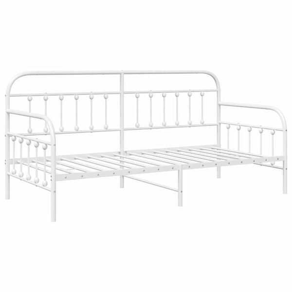 vidaXL Estrutura de cama de dia com cabeceira Branco 100 x 200 cm Aço