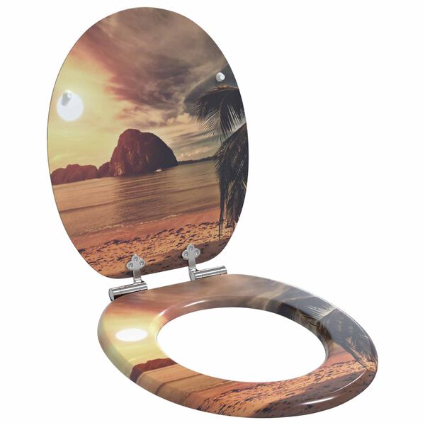 vidaXL Assento de Vaso Sanit&aacute;rio 2 pcs Laranja 44 x 38 cm Placa de MDF