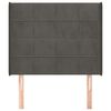 vidaXL Cabeceira cama c/ abas veludo 103x16x118/128 cm cinzento-escuro