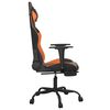 vidaXL Cadeira gaming c/ apoio p/ p&eacute;s couro artificial preto e laranja