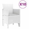 vidaXL Conjunto de Jantar para Jardim 11 pcs Branco Rattan Polt