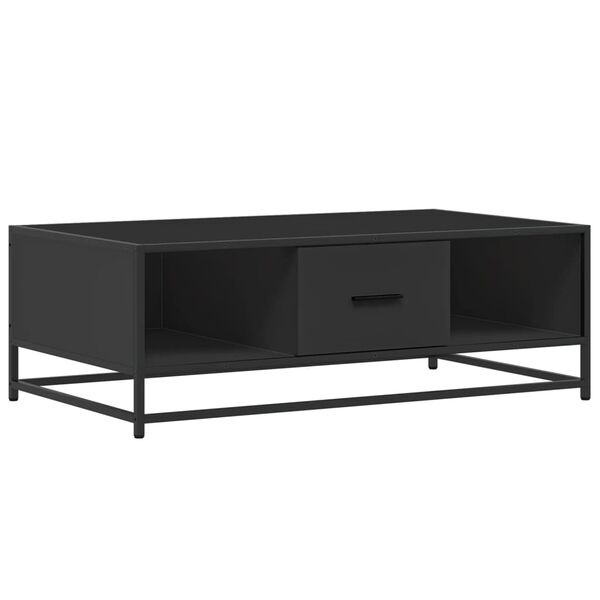 vidaXL Mesa de centro 100x57x35 cm derivados de madeira/metal preto