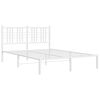 vidaXL Estrutura de cama com cabeceira 135x190 cm metal branco