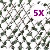 vidaXL Cerca em treli&ccedil;a salgueiro c/ folhas artificiais 5 pcs 180x90cm