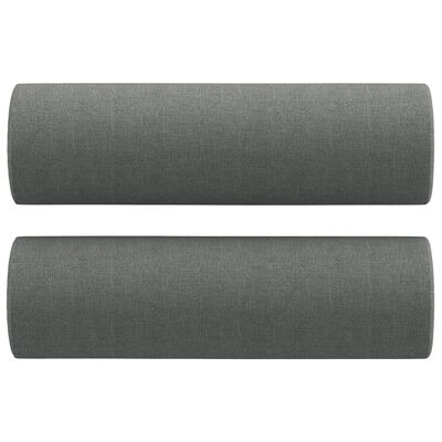 vidaXL 2 pcs conjunto de sofás com almofadas tecido cinzento-escuro