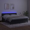 vidaXL Cama box spring c/ colch&atilde;o/LED 160x200 cm veludo preto