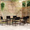 vidaXL 7 pcs conjunto de jantar para jardim preto