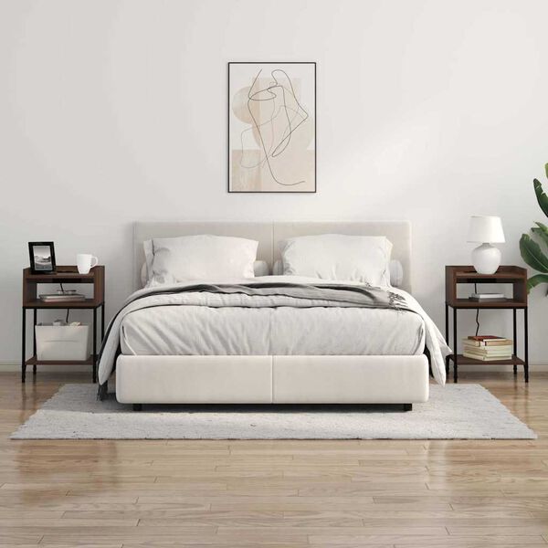 vidaXL Arm&aacute;rio de Cabeceira 2 pcs Carvalho Marrom 40 x 40 x 61 cm