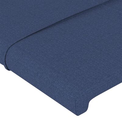 vidaXL Cabeceira de cama c/ abas tecido 93x16x118/128 cm azul
