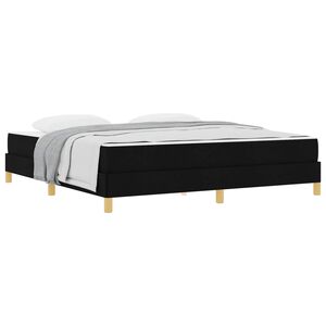 vidaXL Cama Box com colch&atilde;o Preto 180 x 200 cm tecido