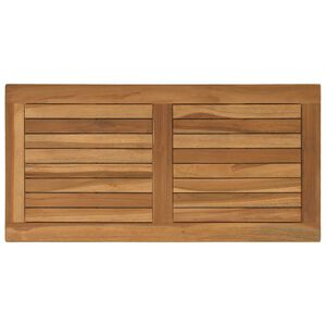 vidaXL Tampo de Mesa Retangular Madeira de Teca S&oacute;lida Natural